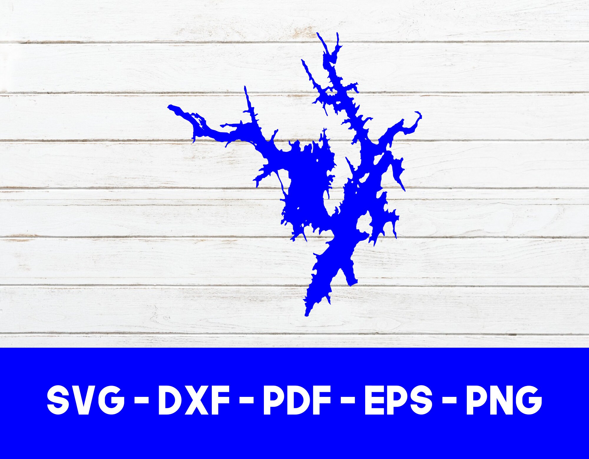 Badin Lake, North Carolina Map Shape SVG Cut File PNG DXF Cricut