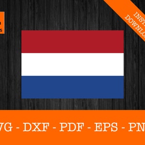 Imágenes Prediseñadas de fútbol de la bandera nacional de los Países Bajos SVG - Archivo de corte - PNG - DXF - Cricut - Vector Clipart - Diseño - Descarga instantánea