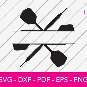 Darts, Darts, Dart Spiel, Dart Logo, Dart, Dart, Monogramm Split Frame, Silhouette geschnitten Datei - PNG - DXF - Cricut - Vektor Clipart