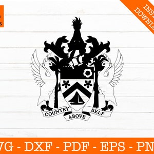 Saint Kitts and Nevis Island Flag, Seal, Coat of Arms, Badge - Cut File - PNG - DXF - Cricut - Vector Clipart - Design - Instant Download