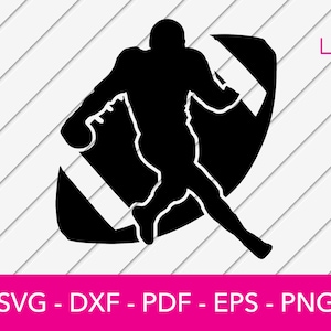 Football Svg, Football Player Svg, Quarterback Svg, Football Game Silhouette Cut File - PNG - DXF - Cricut - Vector Clipart Instant Download