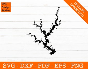 Jackson Lake, Georgia Map Shape SVG Cut File - PNG - DXF - Cricut - Vector Clipart - Design - Instant Download