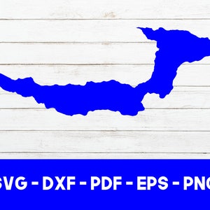Lake Crescent, Washington Map Shape SVG Cut File - PNG - DXF - Cricut - Vector Clipart - Design - Instant Download