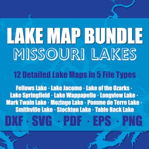 Erkunden Sie die Seen von Missouri mit dem Missouri Lake Bundle Table Rock Lake und dem Lake of the Ozarks SVG Bundle, kommerzielle Lizenz enthalten