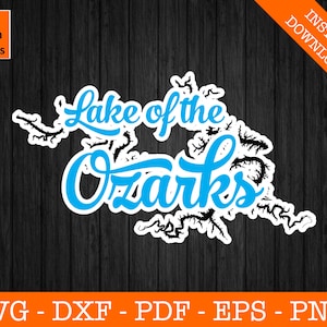 See der Ozarks, Missouri Karte SVG, See Ozarks SVG, geschnittene Datei - PNG - DXF - Cricut - Sommer Vektor Clipart