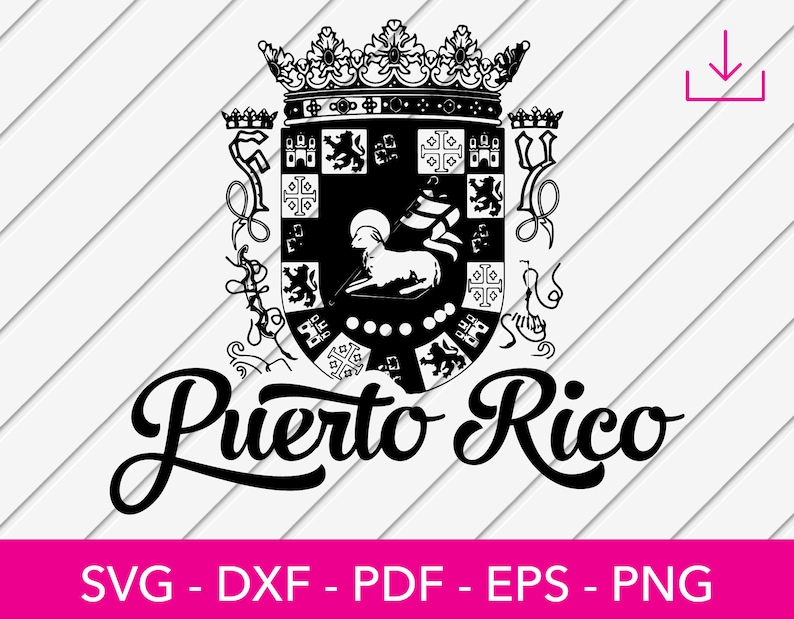Puerto Rico Svg Seal Badge Coat of Arms Flag Svg Boricua - Etsy