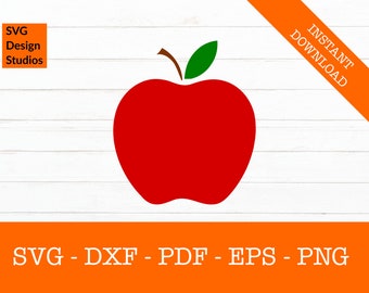 Apple svg, School svg, Teacher svg Cut File - PNG - DXF - Cricut - Vector Clipart - Design - Instant Download