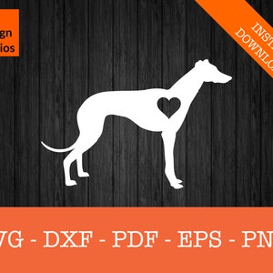Greyhound Heart Svg, Greyhound Racing Love Svg, Dog Heart Svg - SVG Cut File - DXF - Cricut - Clipart - Vinyl Die Cut - Cutter Template