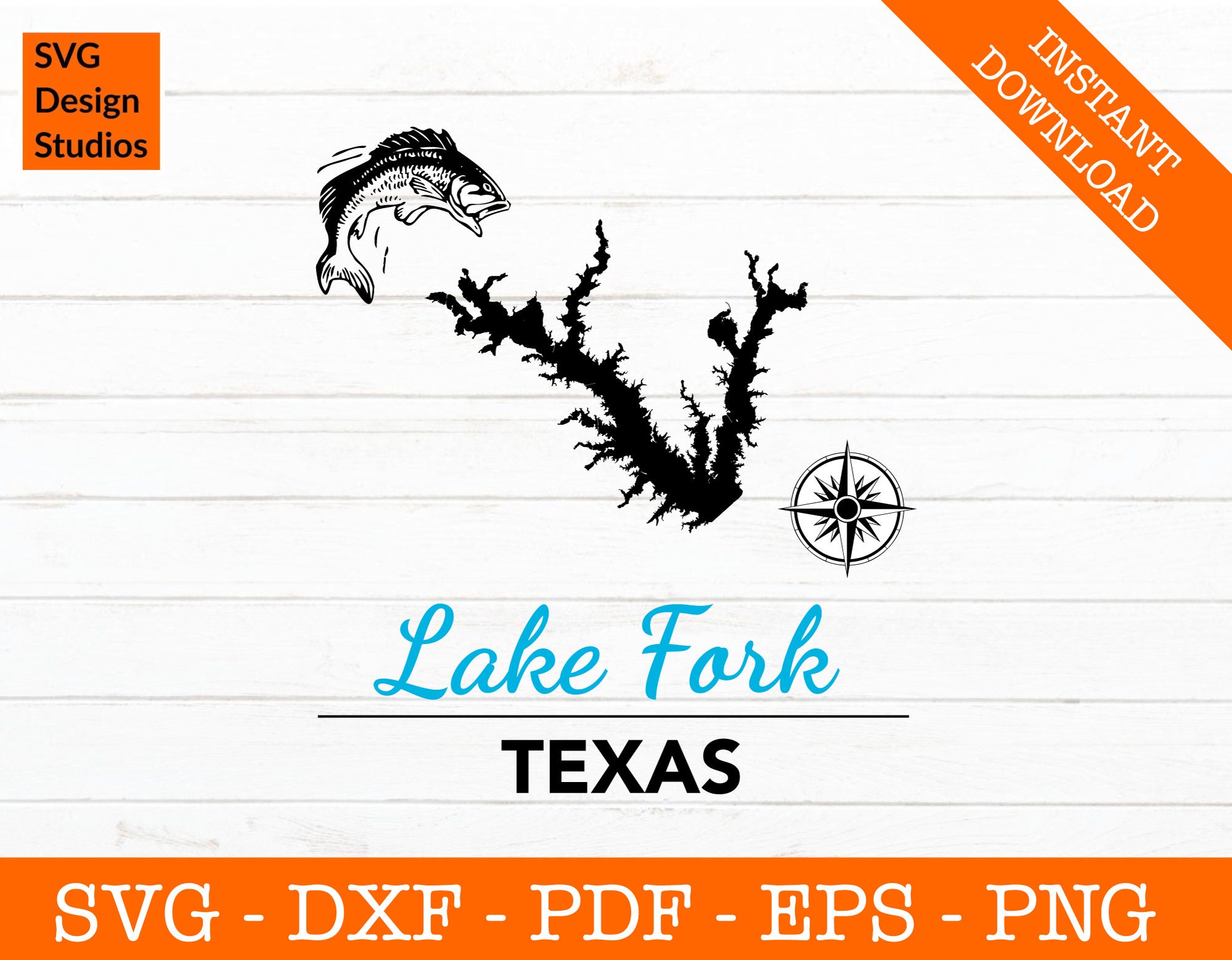 Lake Fork Texas Map SVG Cut File PNG DXF Cricut Etsy