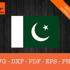 Pakistan Pakistanian National Flag Clipart SVG - Cut File - PNG - DXF - Cricut - Vector Clipart - Design - Instant Download