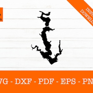 Perry Lake, Kansas Karte - See Leben - Form Tennessee Boot Leben SVG geschnitten Datei - PNG - DXF - Cricut - Sommer Vektor Clipart