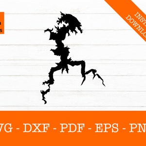 Little Grassy Lake, Illinois Svg kaart vorm SVG bestand knippen - PNG - DXF - Cricut - Vector Clipart - ontwerp - Instant Download