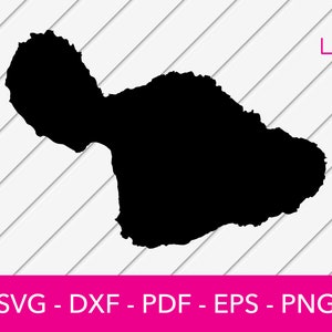 Maui Svg, Maui Svg, Detailed Hawaii Map SVG Cut File - PNG - DXF - Cricut - Lake Beach - Clipart - Vinyl Die Cut - Cutter Template