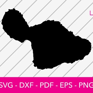 Maui Svg, Maui Svg, Mapa detallado de Hawaii SVG Cut File - PNG - DXF - Cricut - Lake Beach - Clipart - Vinyl Die Cut - Plantilla de corte