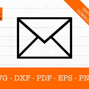 Envelop Svg, Mail, Post, Postdienst, Silhouet SVG Cut File - PNG - DXF - Cricut - Decal Shape Vector Clipart Commerciële licentie