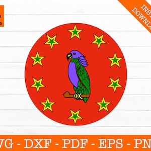 Dominica Island National Flag Seal, Coat of Arms, Badge, Clipart SVG - Cut File - PNG - DXF - Cricut - Vector Clipart - Design - Download
