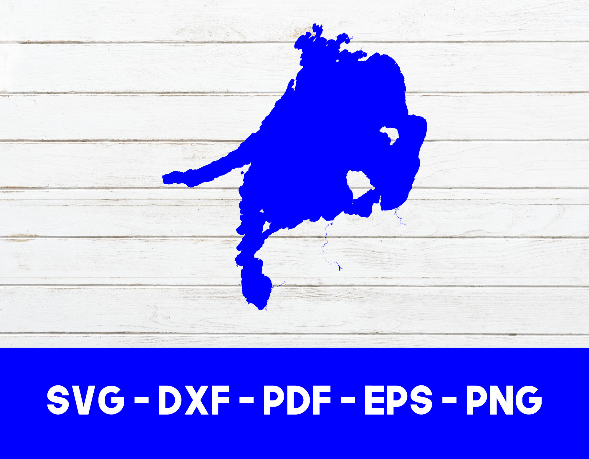 Lake Simcoe, Ontario, Canada Map Shape SVG Cut File PNG DXF Cricut