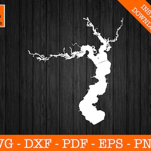 Lake Houston svg, Texas Lake Karte Form SVG geschnitten Datei - PNG - DXF - Cricut Sommer Vektor Clipart - kommerzielle Lizenz enthalten