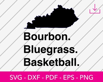 Kentucky Svg, Bourbon Svg, Bluegrass Svg, Basketball Svg, cut file, download, svg, SVG PDF PNG Cricut Silhouette Cut Files - Commercial Use