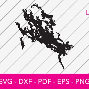 Lake Winnipesaukee, New Hampshire Map Shape SVG Cut File - DXF - Cricut - Vector Clipart - Instant Download - Commercial License Included