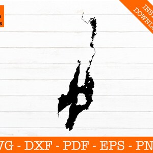 Balsam See svg, Ontario Kanada See Karte Form SVG geschnitten Datei - PNG - DXF - Cricut Sommer Vektor Clipart - kommerzielle Lizenz enthalten