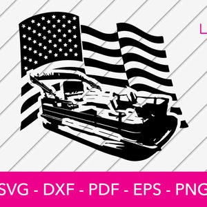 Pontoon Svg, Pontoon Boat Svg, Lake Boat Svg, Lake Life Svg, Silhouette SVG Cut File PNG - DXF - Cricut - Vector Clipart - Instant Download