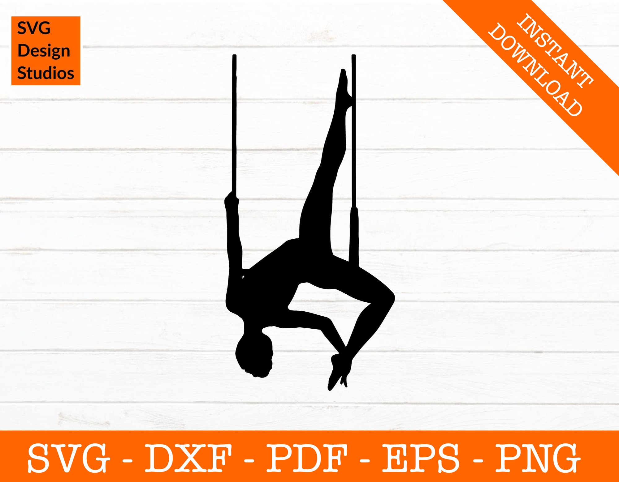 Flying Trapeze Artist svg, Circus svg, Gymnastics Silhouette SVG Cut File - PNG - DXF - Cricut - Decal Shape Vector Clipart Instant Download