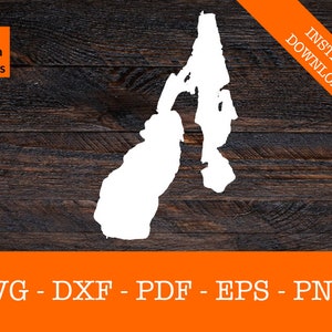 Payette Lake, Idaho Map Shape SVG Cut File - PNG - DXF - Cricut - Vector Clipart - Design - Instant Download