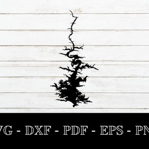 Gebrochene Schleife See, Oklahoma Karte Form SVG geschnitten Datei - PNG - DXF - Cricut - Sommer Vektor Clipart
