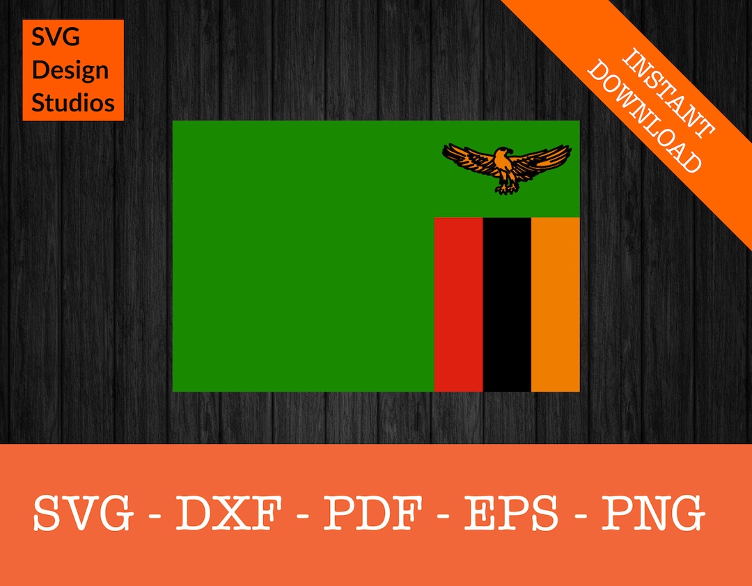 Zambia Bandera de Zambia SVG Cut File - PNG - DXF - Cricut - Vector Clipart  - Diseño - Descarga instantánea - Etsy México, image size:1080x842
