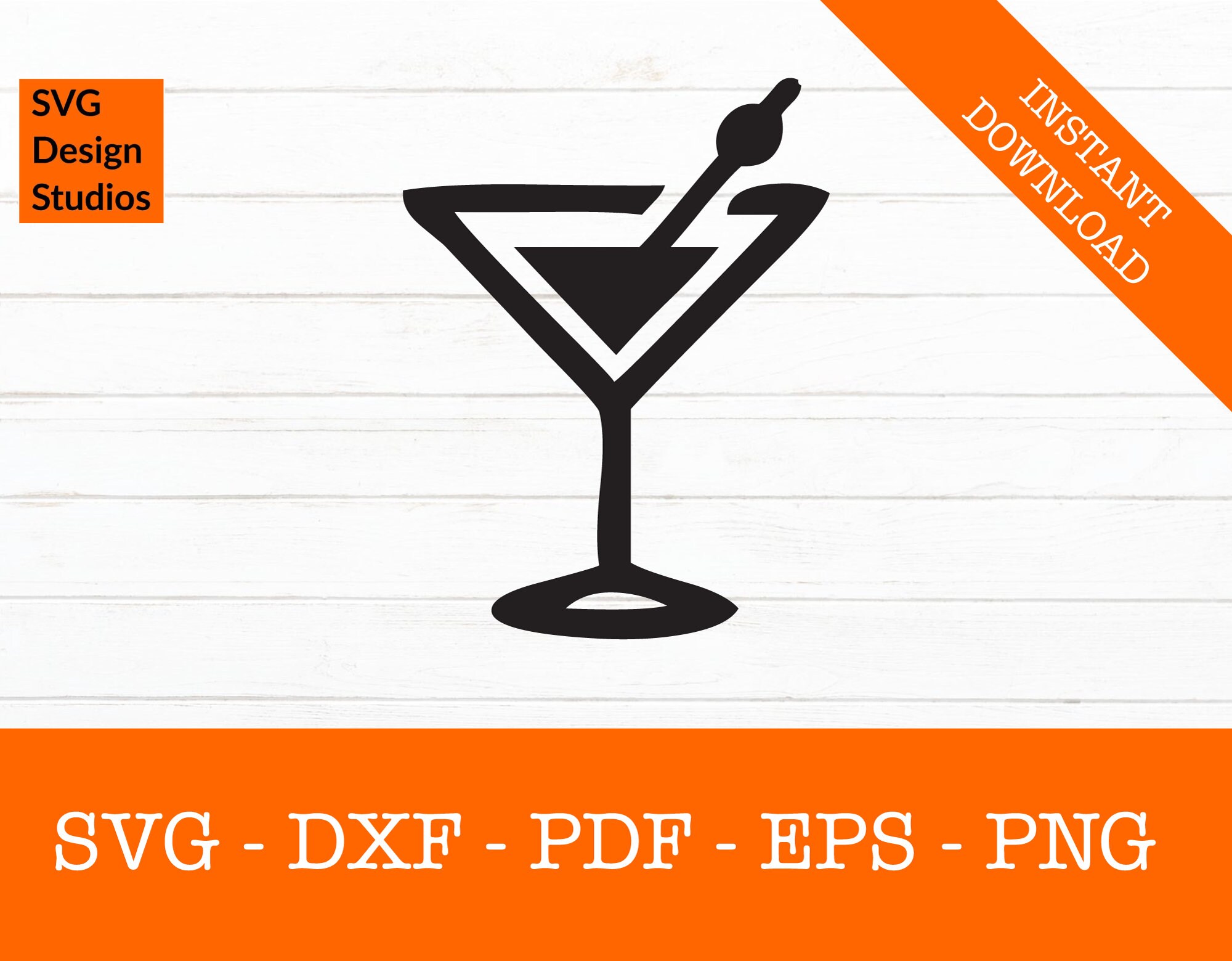 Martini Glass Svg Silhouette Shadow SVG Cut File PNG DXF Cricut