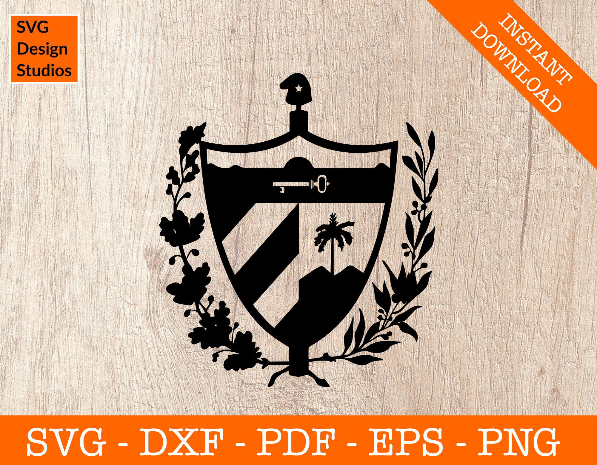 Cuba Flag SVG, Cuban Coat of Arms Seal Cut File PNG DXF Cricut
