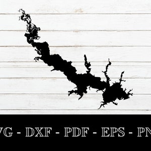 Lake O' die Kiefern, Texas Karte Form SVG geschnitten Datei - PNG - DXF - Cricut - Sommer Vektor Clipart