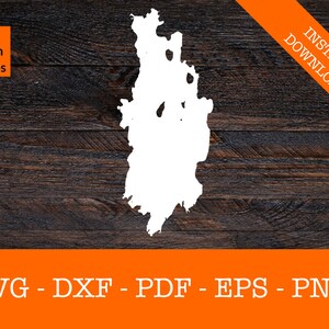 See Derwentwater, England Großbritannien Karte Form SVG Datei - PNG - DXF - Cricut - Sommer Vektor Clipart