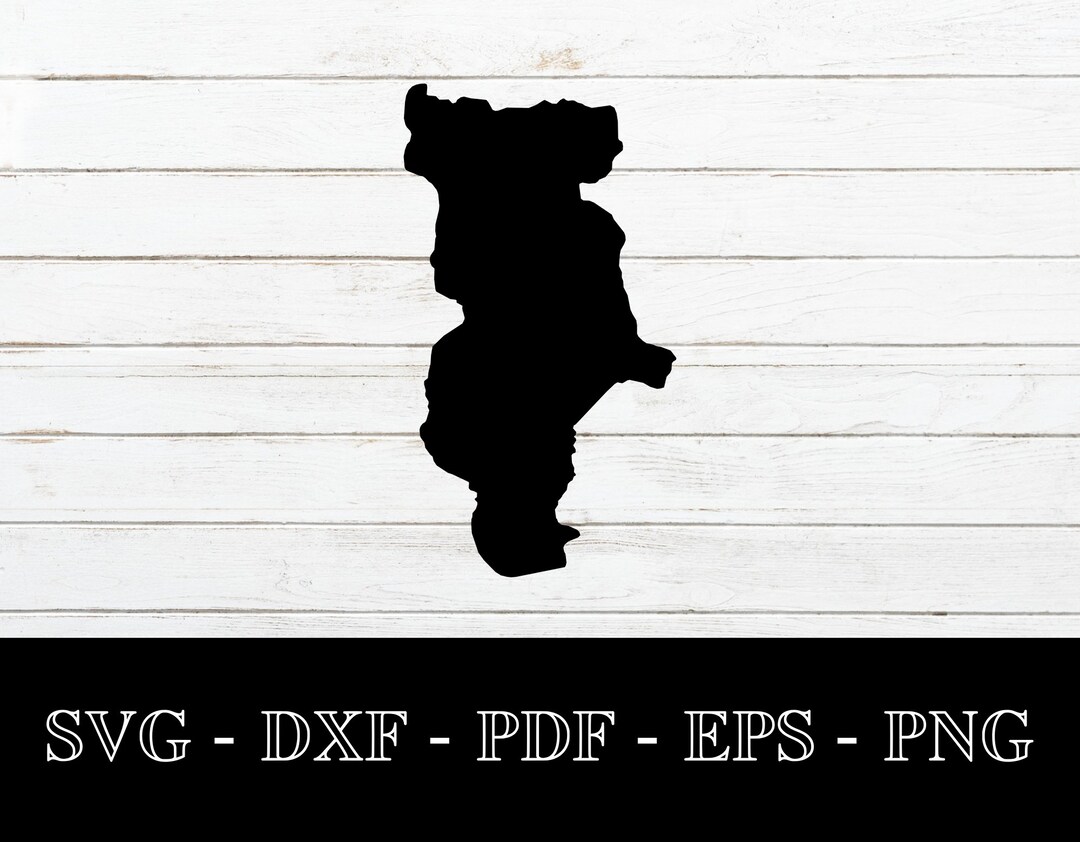 Lake Piru California Map Shape SVG Cut File PNG DXF Etsy