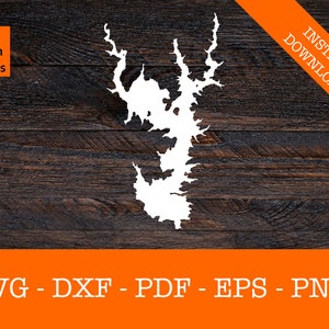 Moss Lake, North Carolina Karte Form SVG geschnitten Datei - PNG - DXF - Cricut - Sommer Vektor Clipart Download