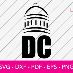Washington DC Design Svg, Washington DC Svg, Washington D.C. SVG File di taglio - png - dxf - Cricut - Clipart vettoriale - Download istantaneo