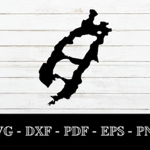 Lake Placid, Essex, New York Map SVG Cut File - PNG - DXF - Cricut - Sommer Vektor Clipart Download