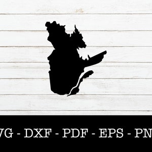Quebec, Kanada Karte Form SVG geschnitten Datei - PNG - DXF - Cricut - Vektor Clipart - Design - Instant Download