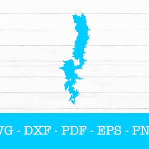 Elephant Butte Lake Reservoir State Park Karte Form SVG Cut File - PNG - DXF - Cricut - Sommer Vektor Clipart Download