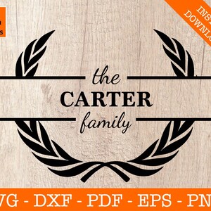 Rodzina Carter Svg, powitanie Svg, dom wiejski Svg, genealogia Svg, nazwisko rodowe, nazwisko, nazwisko, monogram Svg, deska do krojenia