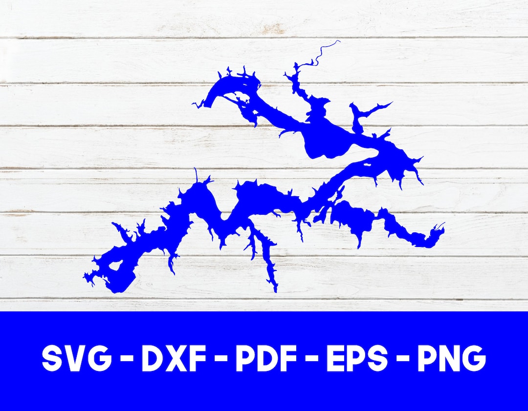 Mountain Island Lake Map Shape SVG Cut File