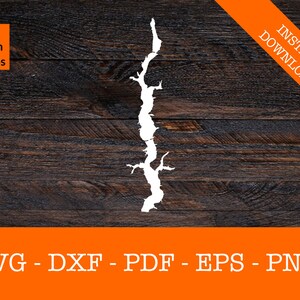 Brookville Lake, Indiana Karte Form SVG geschnitten Datei - PNG - DXF - Cricut - Sommer Vektor Clipart