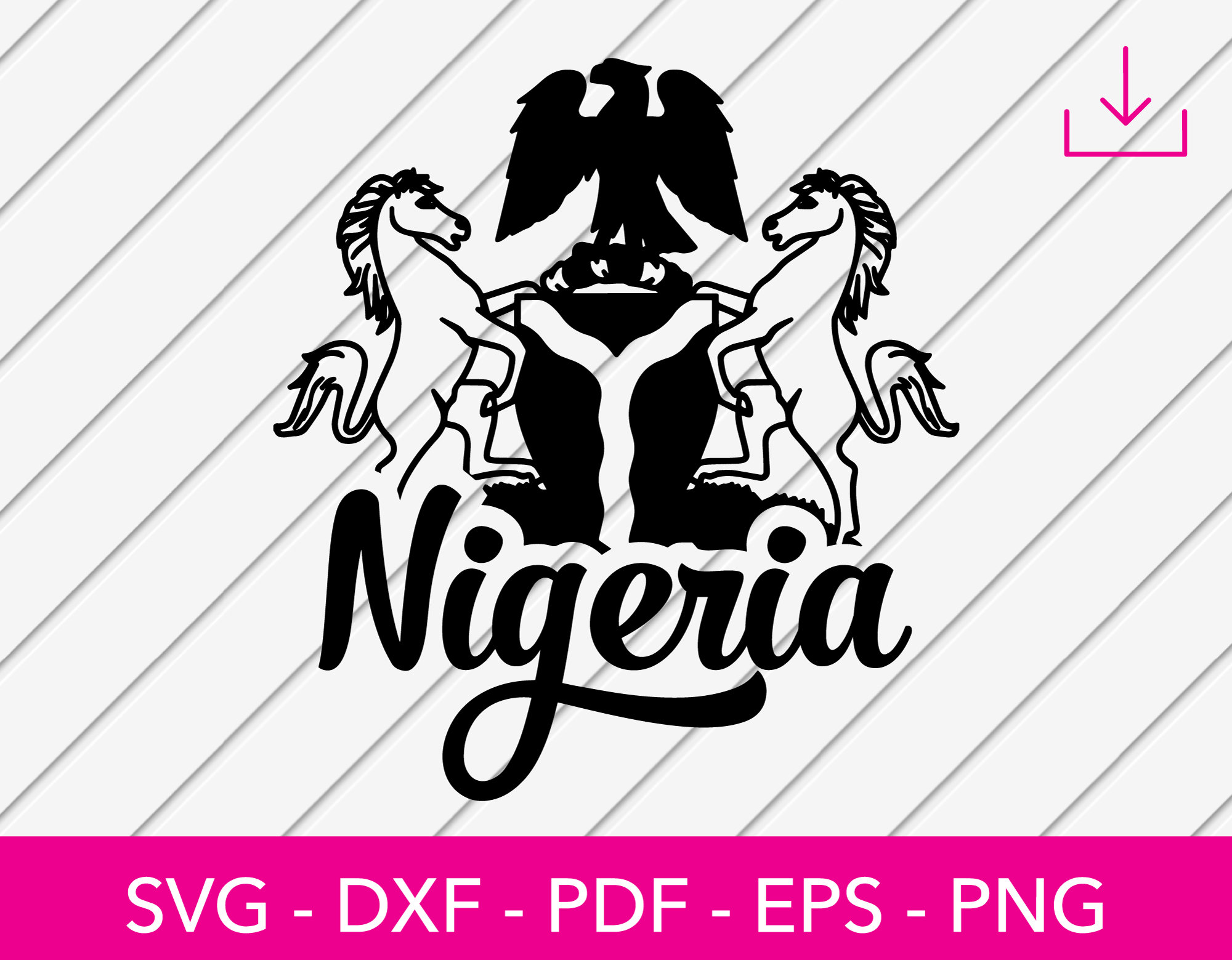 Nigeria Seal Svg, Coat of Arms Svg, Badge, Nigerian Flag SVG Cut File
