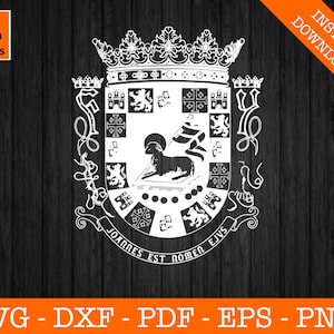 Puerto Rico Svg, Seal, Badge, Coat of Arms, Flag Svg - Boricua Cut File - PNG - DXF - Cricut - Vector Clipart - Design - Instant Download