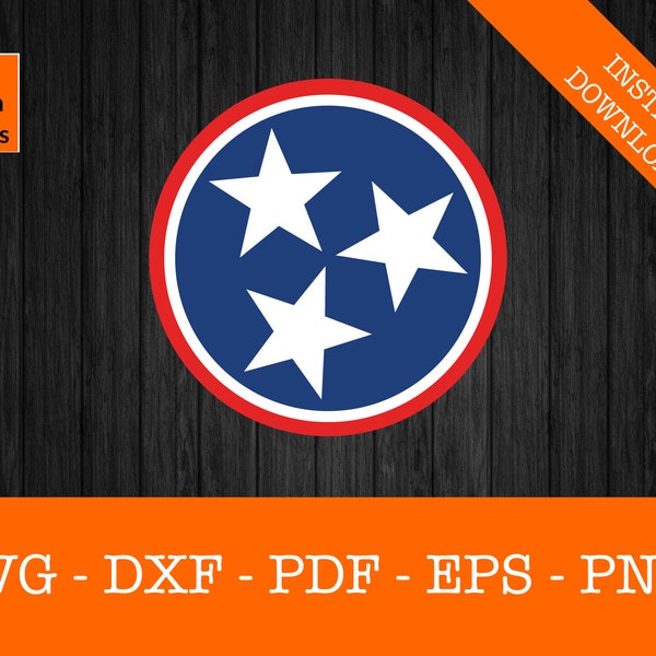 Tennessee Svg, Tennessee Tristar Svg, Tennessee Flag Svg, tn svg, Titans svg, Clipart SVG - Cut File - PNG - DXF - Cricut - Vector Clipart