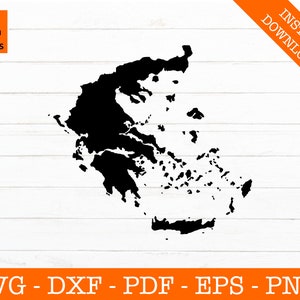 Griechenland SVG, Griechenland Karte SVG, Griechenland Karte SVG - geschnitten Datei - png - dxf - Cricut - Vektor Clipart - Design - Instant Download
