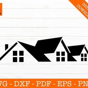 House Roof Svg, Roofing Svg, Roofer Svg, Eps, Dxf, Png, Pdf, Silhouette, Glowforge, Cricut Cut File- Shape Vector Clipart Instant Download