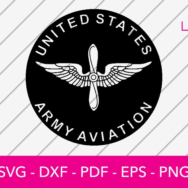 Army Aviation Svg, US Army Aviation Seal Svg, Army Badge Svg, Silhouette Cut File - PNG DXF - Cricut - Vector Clipart - Instant Download