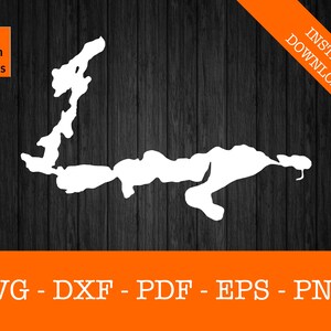 Lake Ossawinnamakee, Minnesota Map Shape SVG Cut File - PNG - DXF - Cricut - Vector Clipart - Design - Instant Download